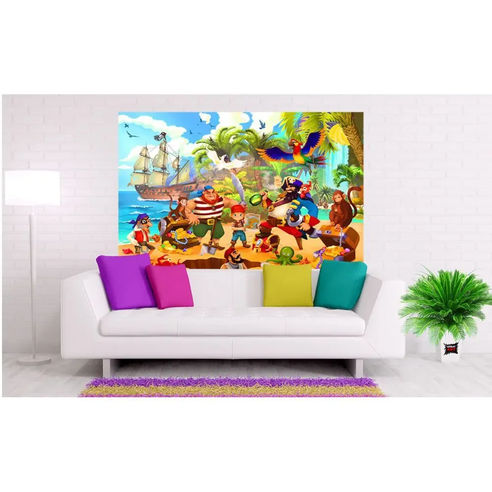 GREAT ART® Poster - Pirates - Mural‎ Decoration Adventure Pirate Ship 55 x 39